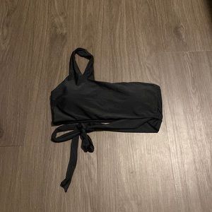 Black One Shoulder Bathing Suit Top